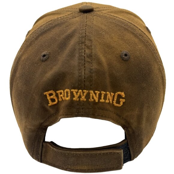 Browning Dura-Wax Solid Baseball Cap 308412881 Brown & Loop Closure 3-D Buckmark - Picture 7 of 11